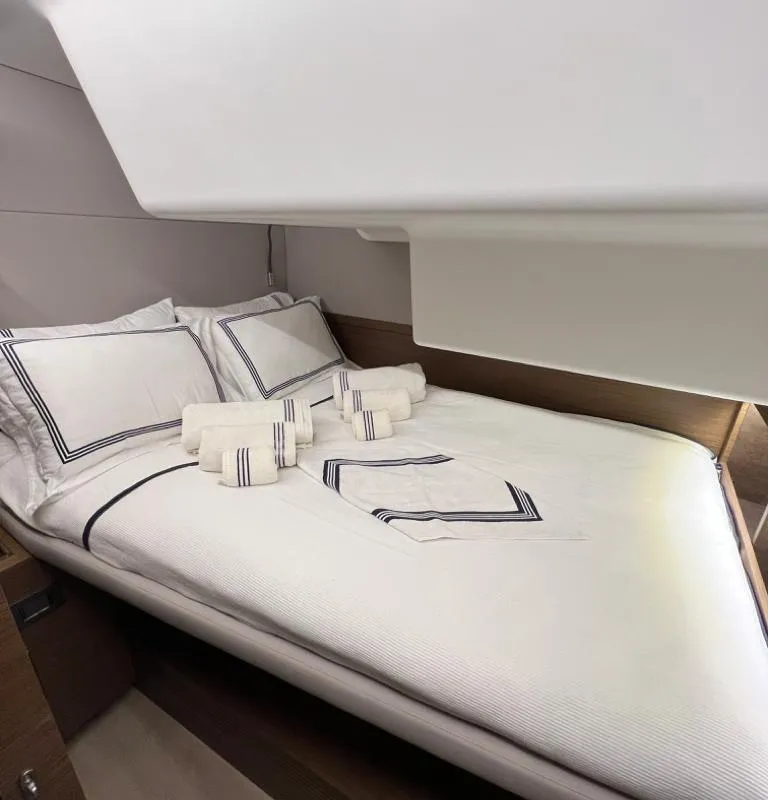 Cabin on Swice, a Lagoon 50 OW catamaran at Fethiye, Turkey