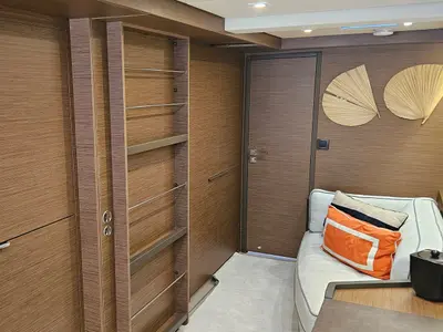 Salon of Swice, a Lagoon 50 OW catamaran at Fethiye, Turkey