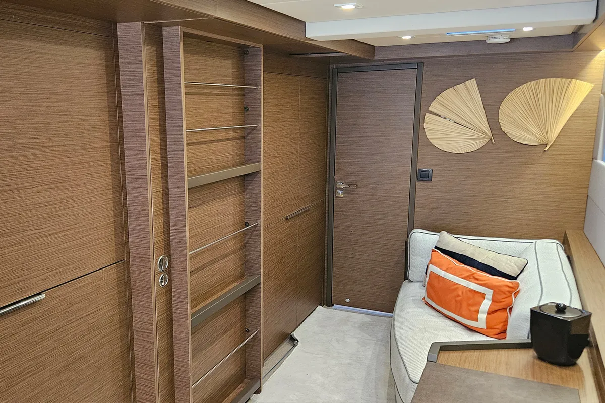 Salon of Swice, a Lagoon 50 OW catamaran at Fethiye, Turkey