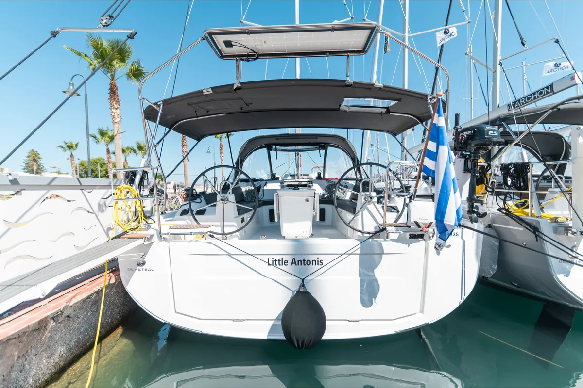 Exterior view of Little Antonis, a Beneteau Oceanis 40.1 sailboat at Kos, Greece