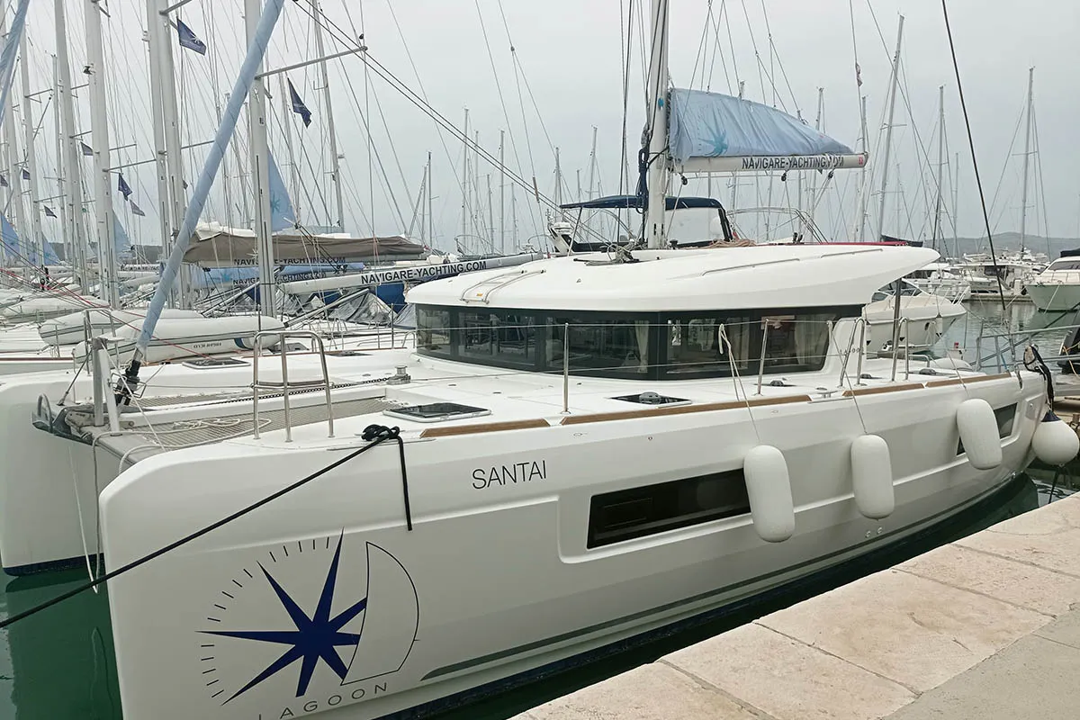 Santai, a Lagoon 40 catamaran at Seget Donji, Croatia