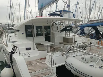 Santai, a Lagoon 40 catamaran at Seget Donji, Croatia