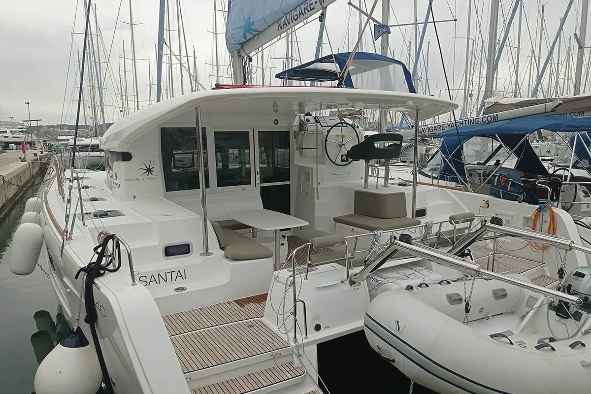 Santai, a Lagoon 40 catamaran at Seget Donji, Croatia