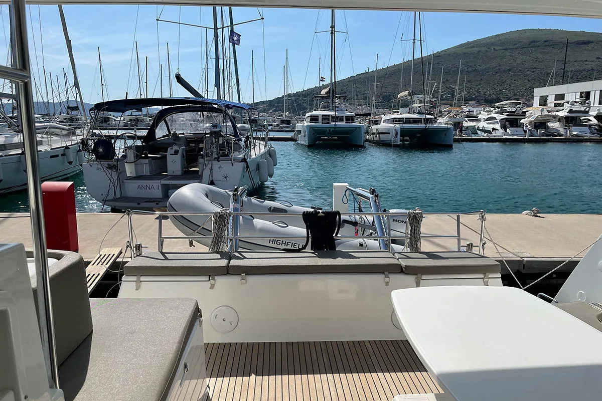 Santai, a Lagoon 40 catamaran at Seget Donji, Croatia