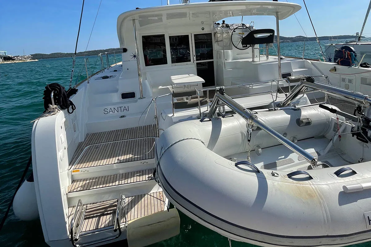 Santai, a Lagoon 40 catamaran at Seget Donji, Croatia