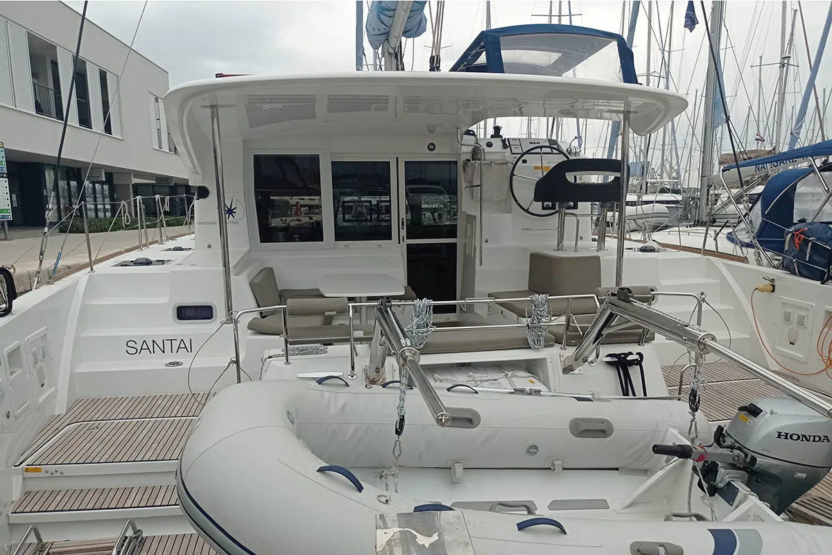 Santai, a Lagoon 40 catamaran at Seget Donji, Croatia