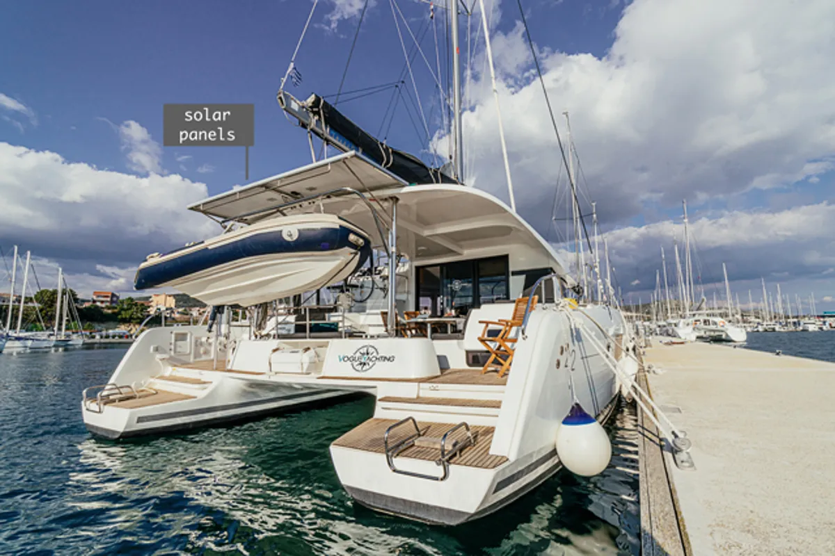 Exterior view of AMELIA, a Lagoon 42 catamaran at Grad Šibenik, Croatia