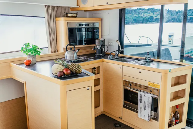 Galley of AMELIA, a Lagoon 42 catamaran at Grad Šibenik, Croatia
