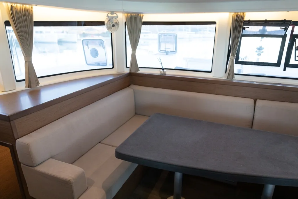 Salon of ALIZE, a Lagoon 42 catamaran at Municipal Unit of Lefkada, Greece