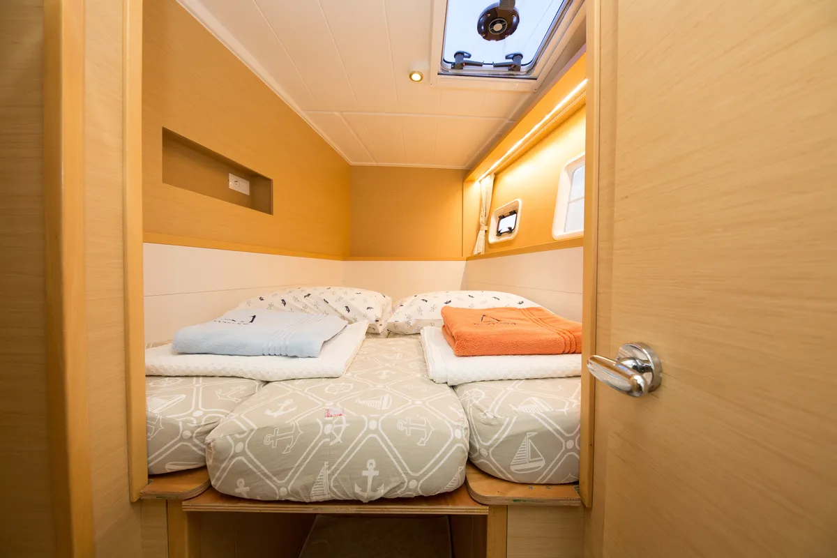 Cabin on Suncity 2, a Lagoon 400 S2 catamaran at Fethiye, Turkey