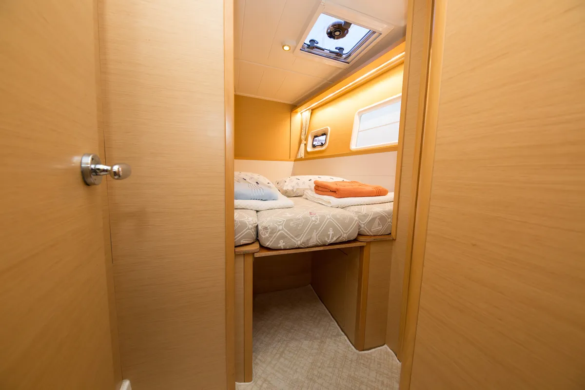 Cabin on Suncity 2, a Lagoon 400 S2 catamaran at Fethiye, Turkey