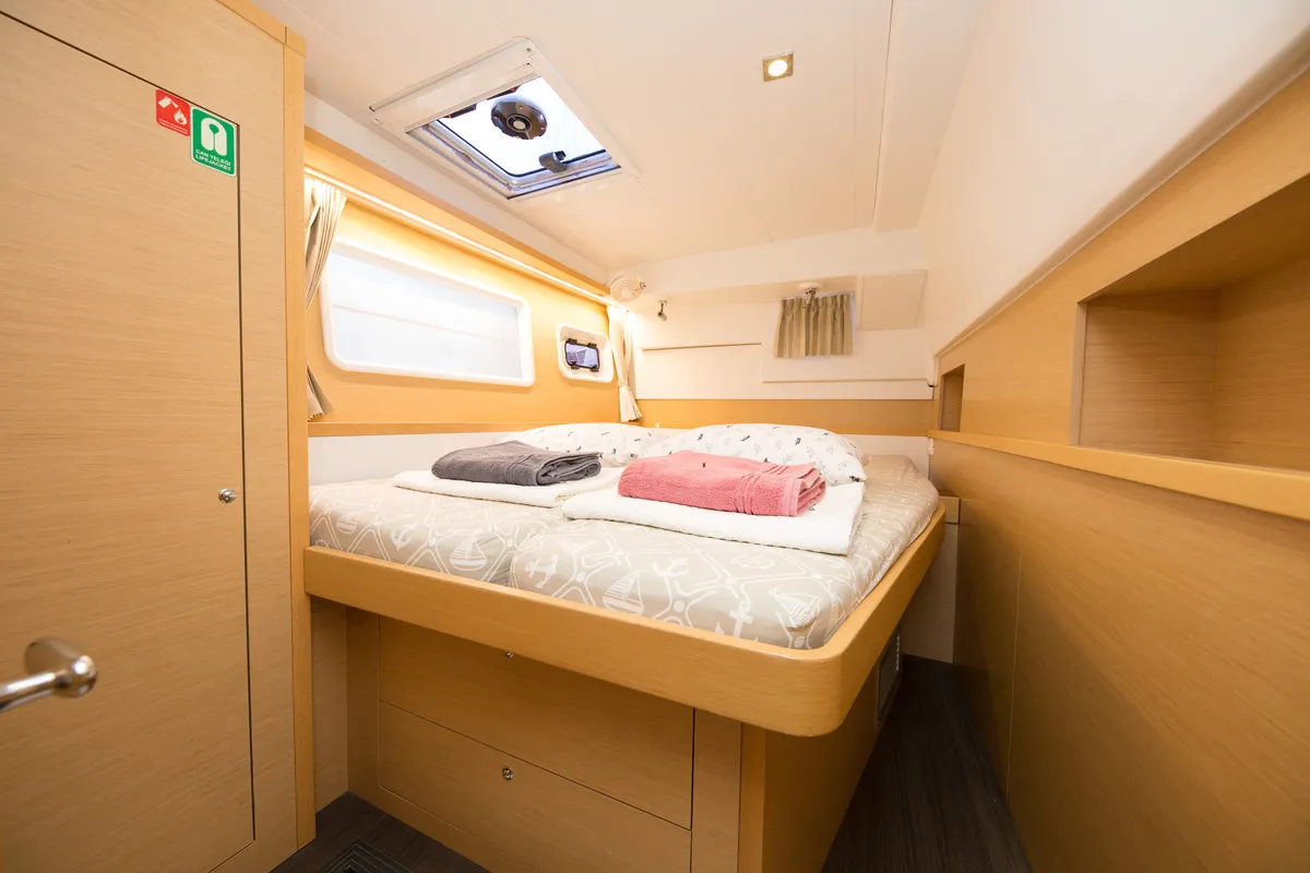 Cabin on Suncity 2, a Lagoon 400 S2 catamaran at Fethiye, Turkey