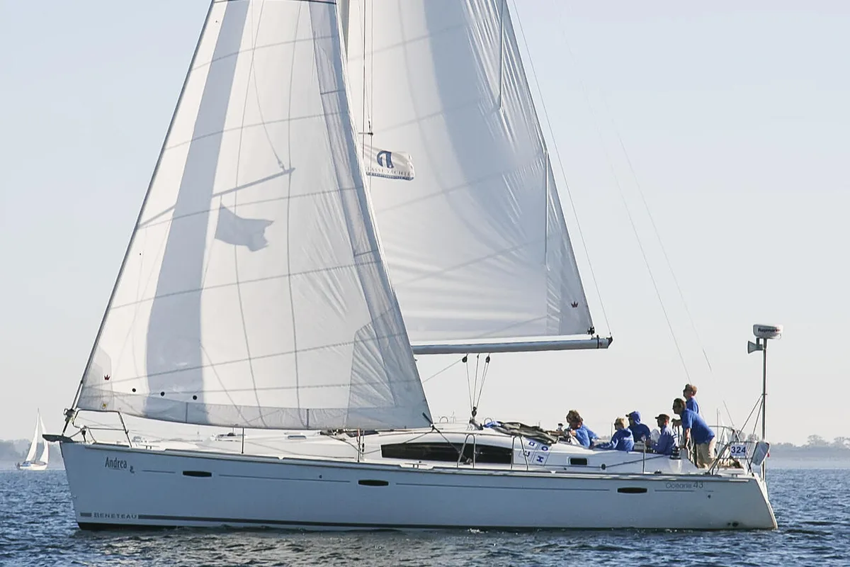 Exterior view of Andrea, a Beneteau Oceanis 43 sailboat at Heiligenhafen, Germany