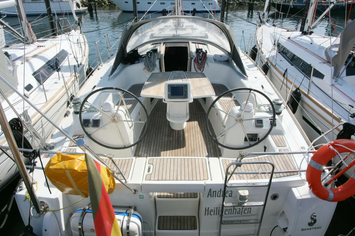 Cockpit of Andrea, a Beneteau Oceanis 43 sailboat at Heiligenhafen, Germany