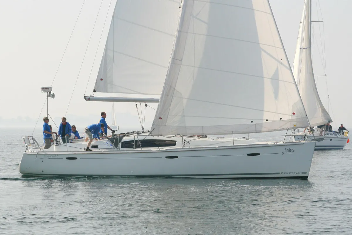 Exterior view of Andrea, a Beneteau Oceanis 43 sailboat at Heiligenhafen, Germany