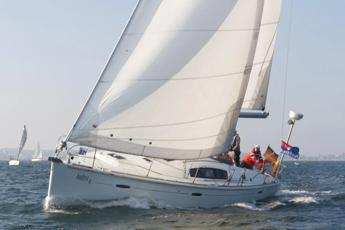 Exterior view of Andrea, a Beneteau Oceanis 43 sailboat at Heiligenhafen, Germany