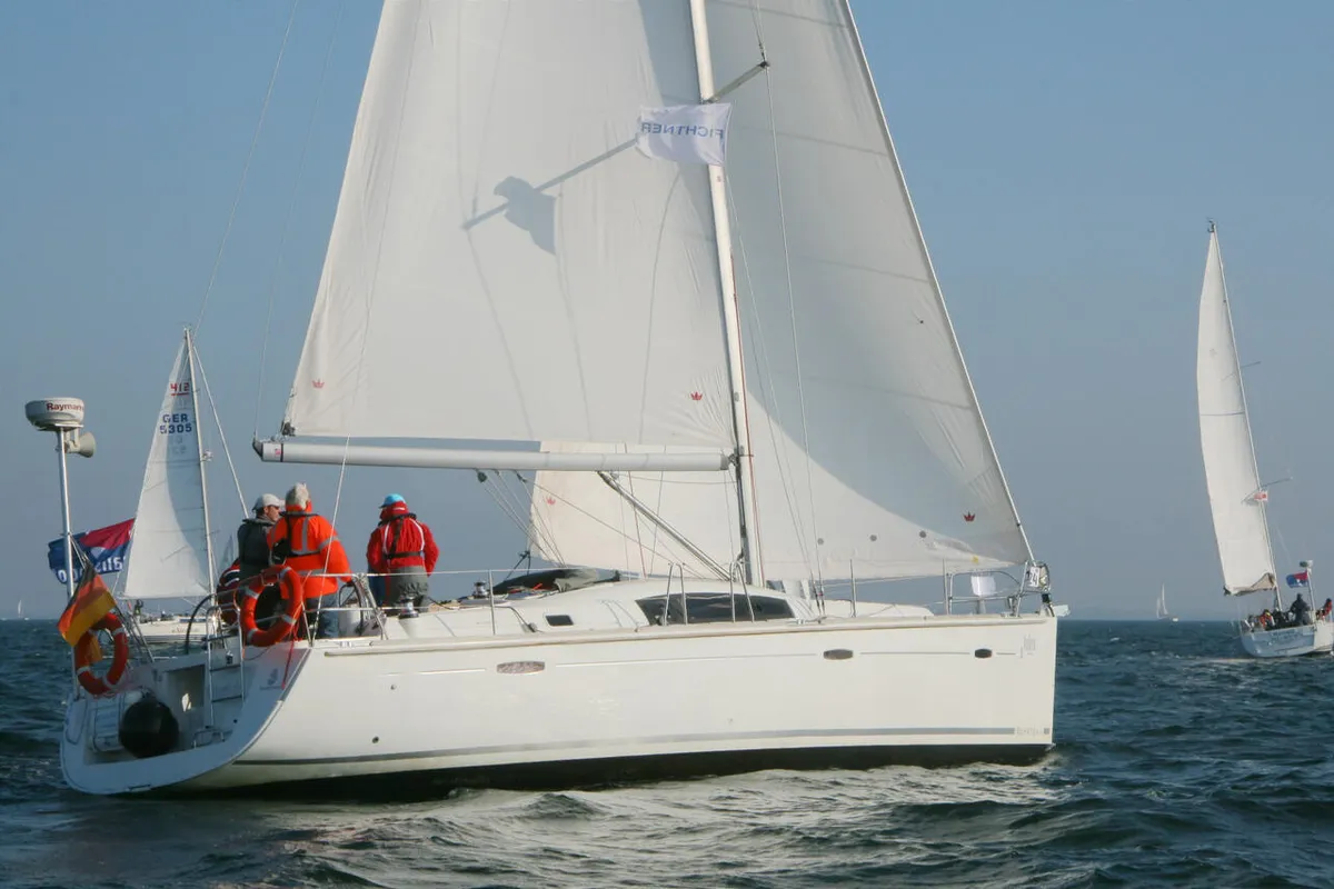 Exterior view of Andrea, a Beneteau Oceanis 43 sailboat at Heiligenhafen, Germany