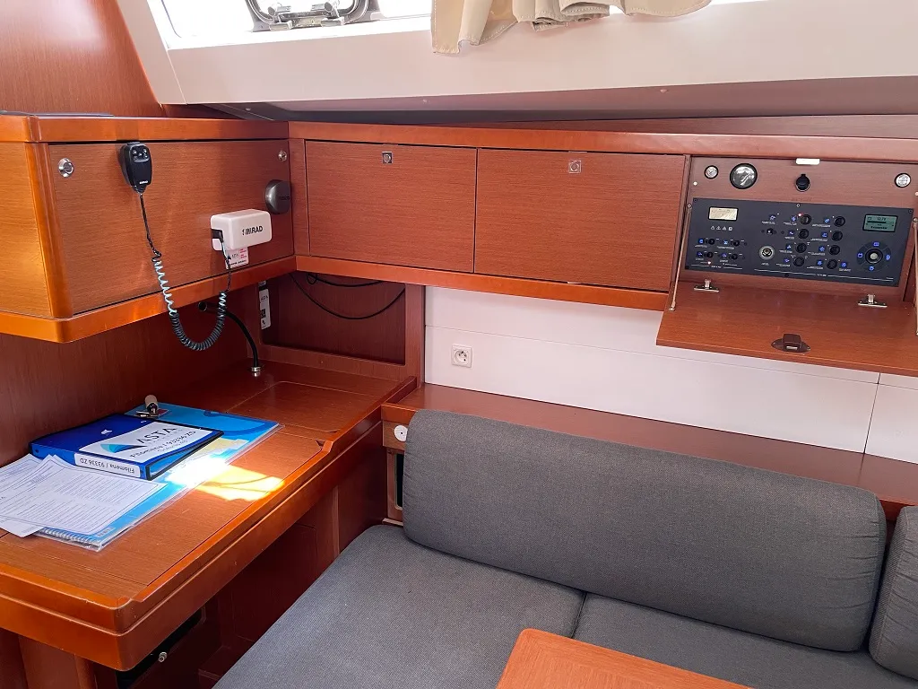 Salon of Filomena, a Beneteau Oceanis 48 sailboat at Sukošan, Croatia