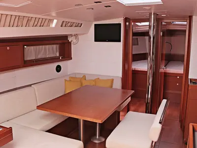 Galley of Filomena, a Beneteau Oceanis 48 sailboat at Sukošan, Croatia