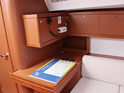 Salon of Filomena, a Beneteau Oceanis 48 sailboat at Sukošan, Croatia
