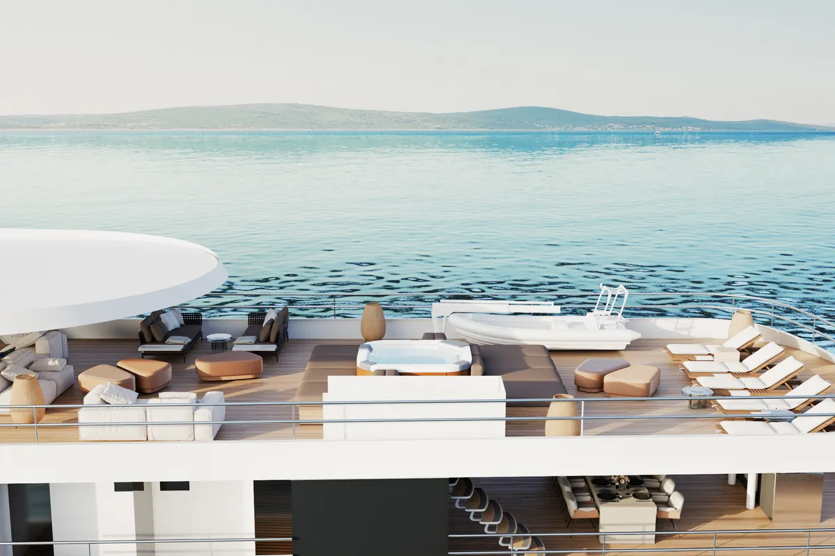 Deck of Premier, a Gulet Motoryacht motor yacht at Split, Croatia