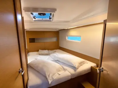Cabin on Eumephe - Standard Line, a Jeanneau Sun Odyssey 410 sailboat at Olbia, Italy