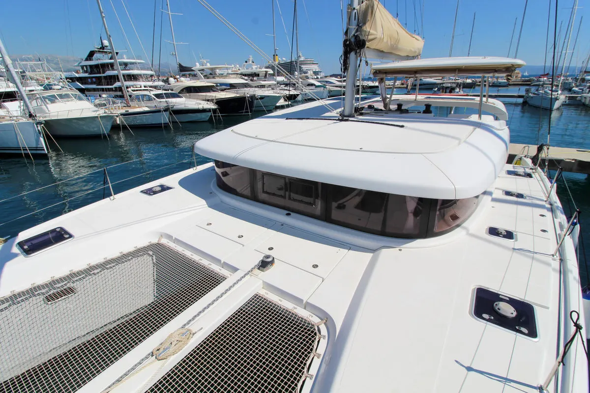Exterior view of Poppy, a Lagoon 42 catamaran at Split, Croatia