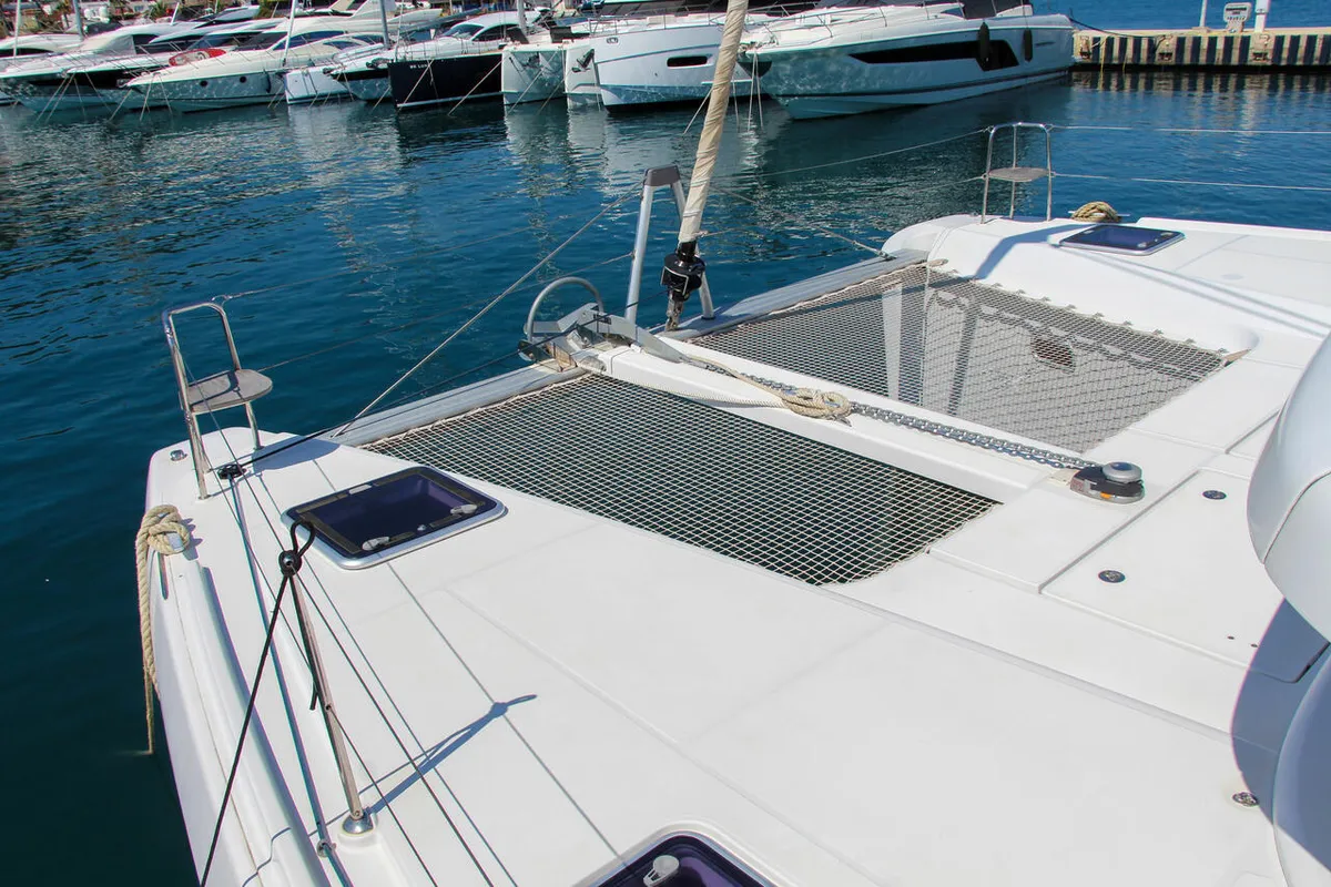 Exterior view of Poppy, a Lagoon 42 catamaran at Split, Croatia