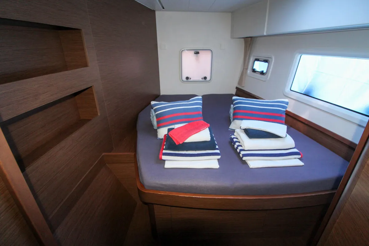 Cabin on Poppy, a Lagoon 42 catamaran at Split, Croatia