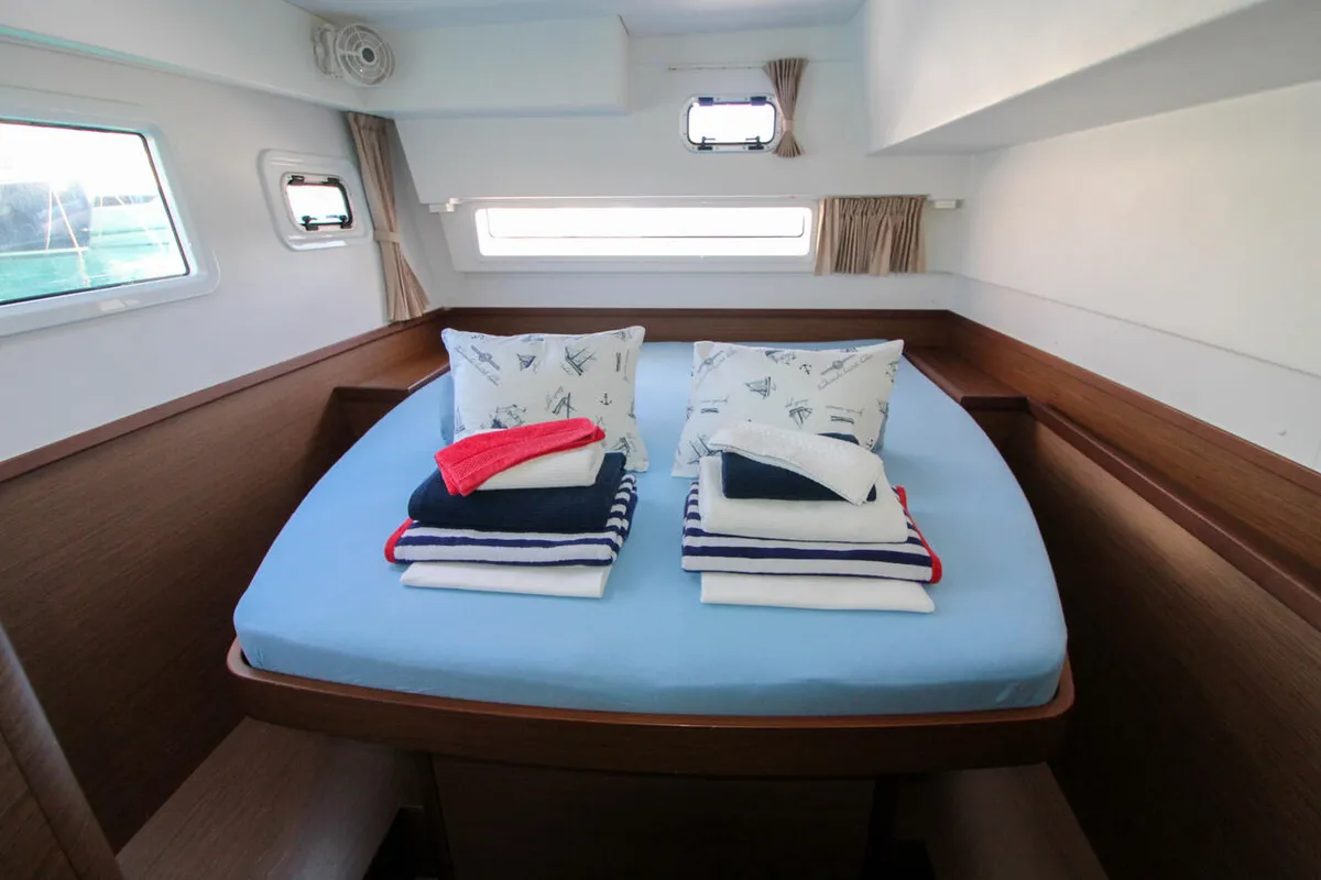 Cabin on Poppy, a Lagoon 42 catamaran at Split, Croatia