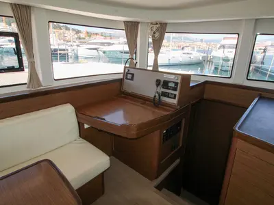 Salon of Poppy, a Lagoon 42 catamaran at Split, Croatia
