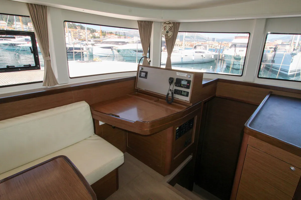 Salon of Poppy, a Lagoon 42 catamaran at Split, Croatia