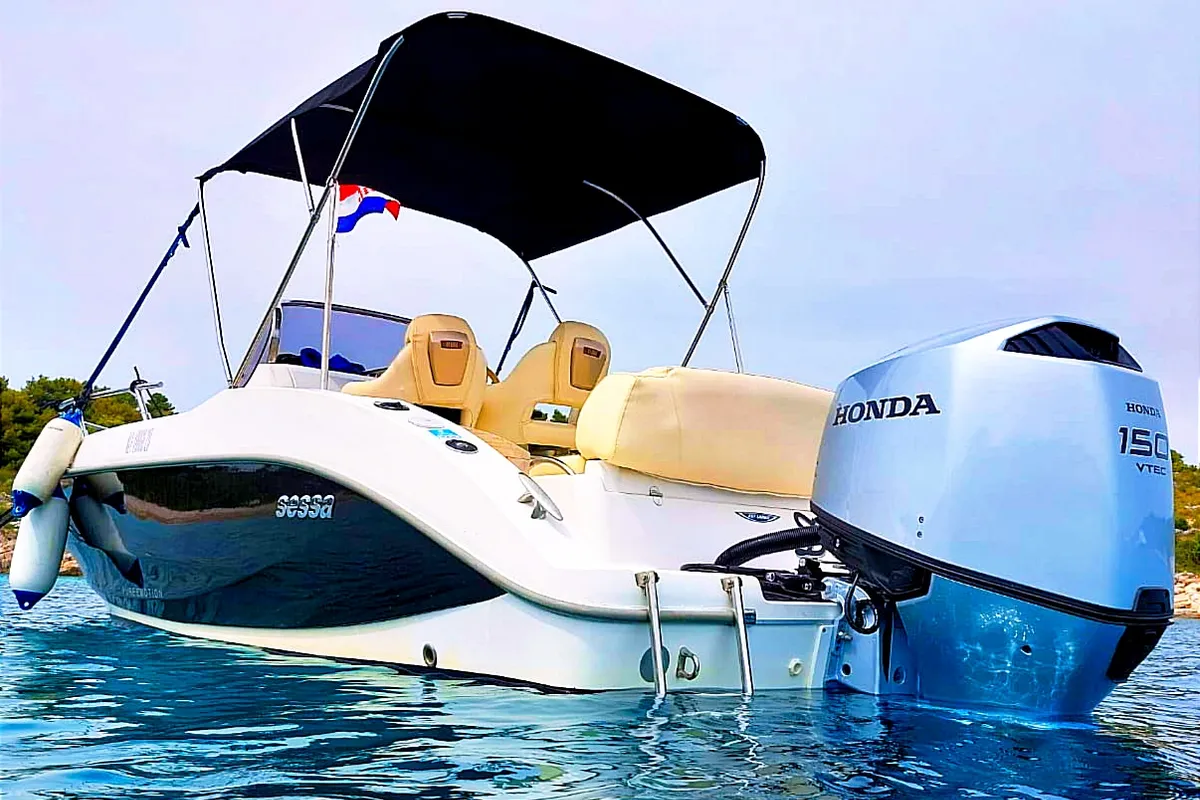 Exterior view of Dory, a Sessa Marine Key Largo 24 motorboat at Grad Trogir, Croatia