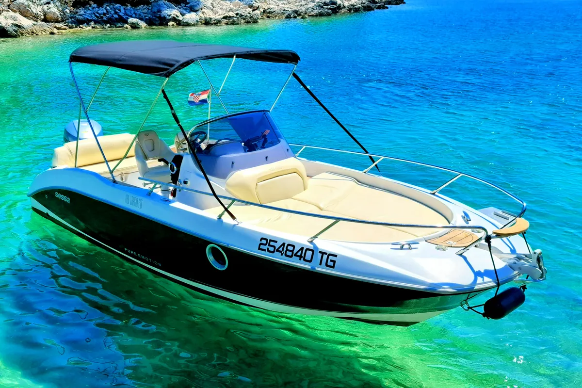 Exterior view of Dory, a Sessa Marine Key Largo 24 motorboat at Grad Trogir, Croatia