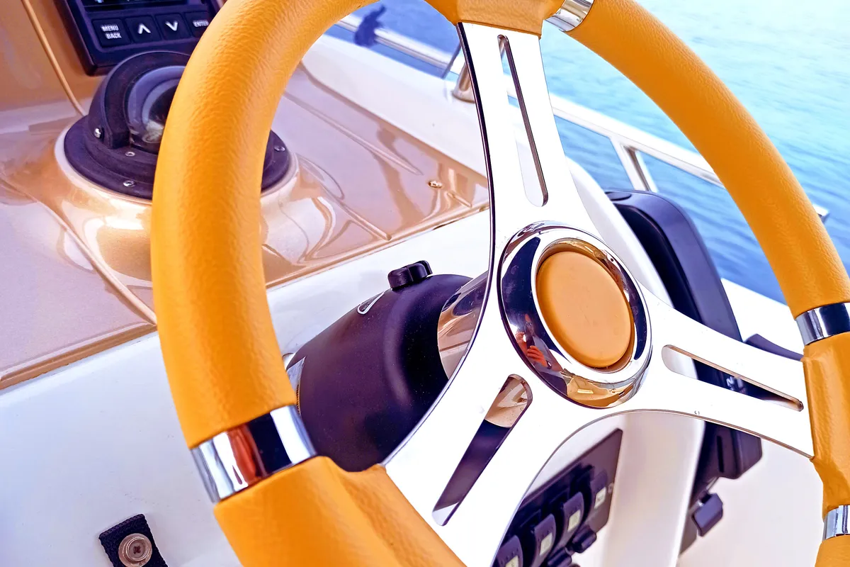 Cockpit of Dory, a Sessa Marine Key Largo 24 motorboat at Grad Trogir, Croatia