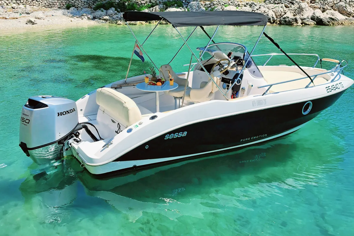 Exterior view of Dory, a Sessa Marine Key Largo 24 motorboat at Grad Trogir, Croatia