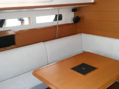 Salon of EVA, a Jeanneau Sun Odyssey 469 sailboat at Volos, Greece