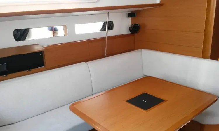 Salon of EVA, a Jeanneau Sun Odyssey 469 sailboat at Volos, Greece