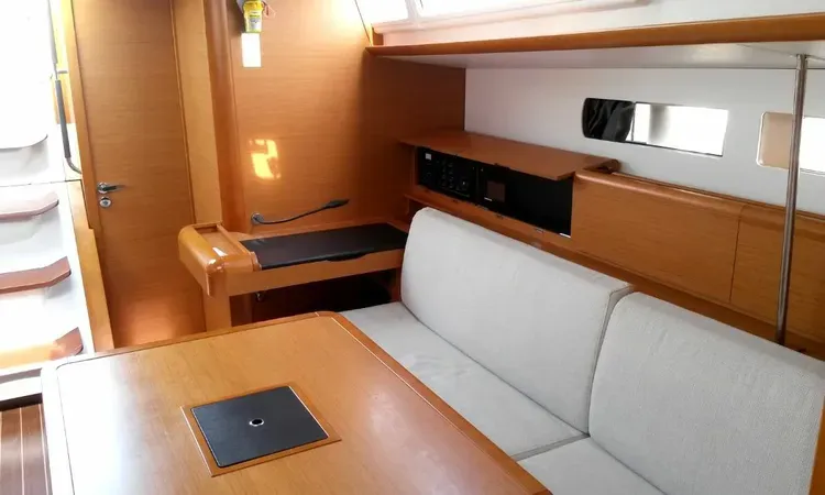 Salon of EVA, a Jeanneau Sun Odyssey 469 sailboat at Volos, Greece