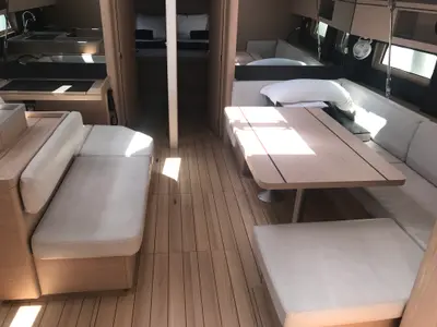 Salon of Altair, a Beneteau Oceanis 51.1 sailboat at Olbia, Italy