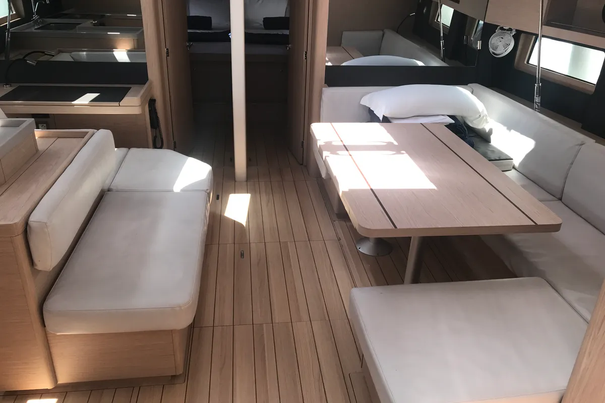 Salon of Altair, a Beneteau Oceanis 51.1 sailboat at Olbia, Italy