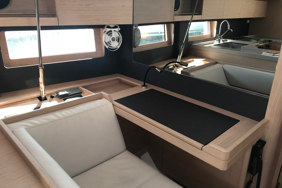 Salon of Altair, a Beneteau Oceanis 51.1 sailboat at Olbia, Italy