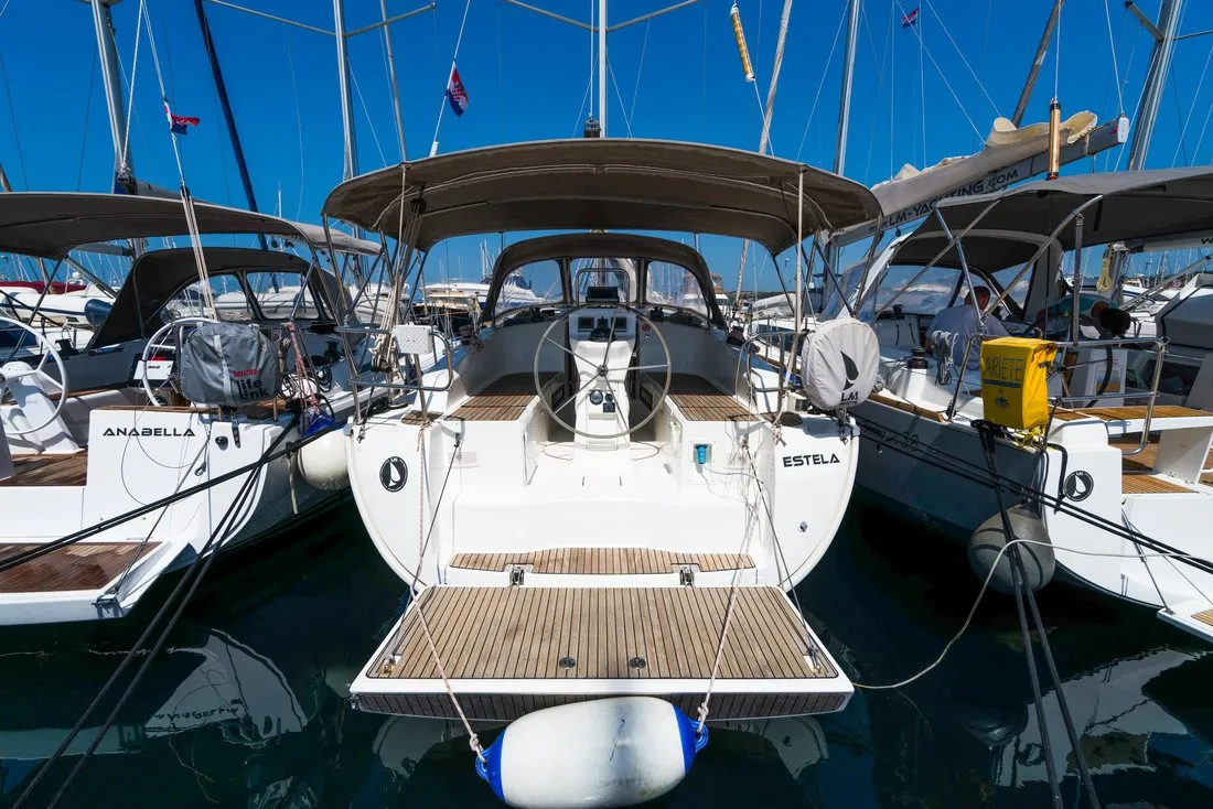 Estela, a Bavaria Cruiser 36 sailboat at Grad Biograd na Moru, Croatia