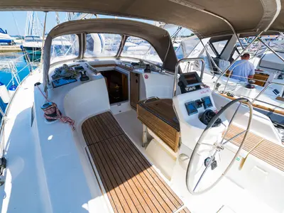 Estela, a Bavaria Cruiser 36 sailboat at Grad Biograd na Moru, Croatia