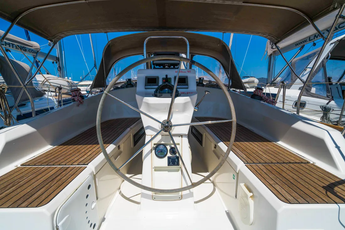Estela, a Bavaria Cruiser 36 sailboat at Grad Biograd na Moru, Croatia