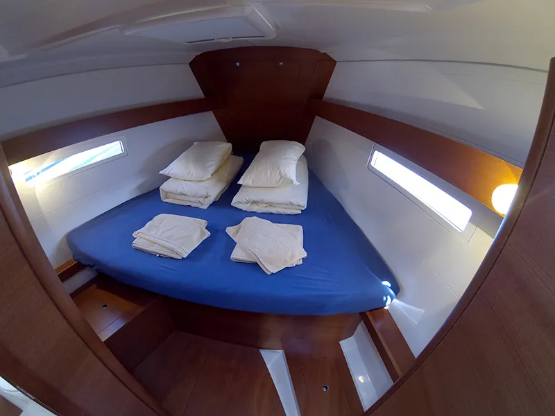 Cabin on Amazing, a Dufour 412 GL sailboat at Grad Šibenik, Croatia