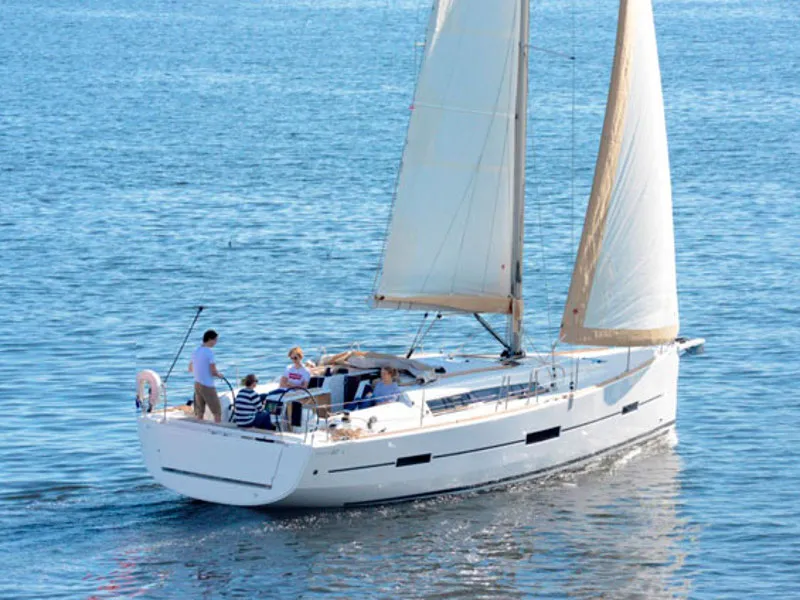 Exterior view of Amazing, a Dufour 412 GL sailboat at Grad Šibenik, Croatia
