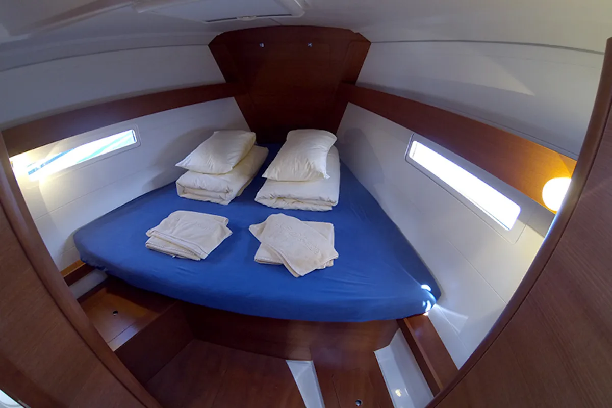 Cabin on Amazing, a Dufour 412 GL sailboat at Grad Šibenik, Croatia