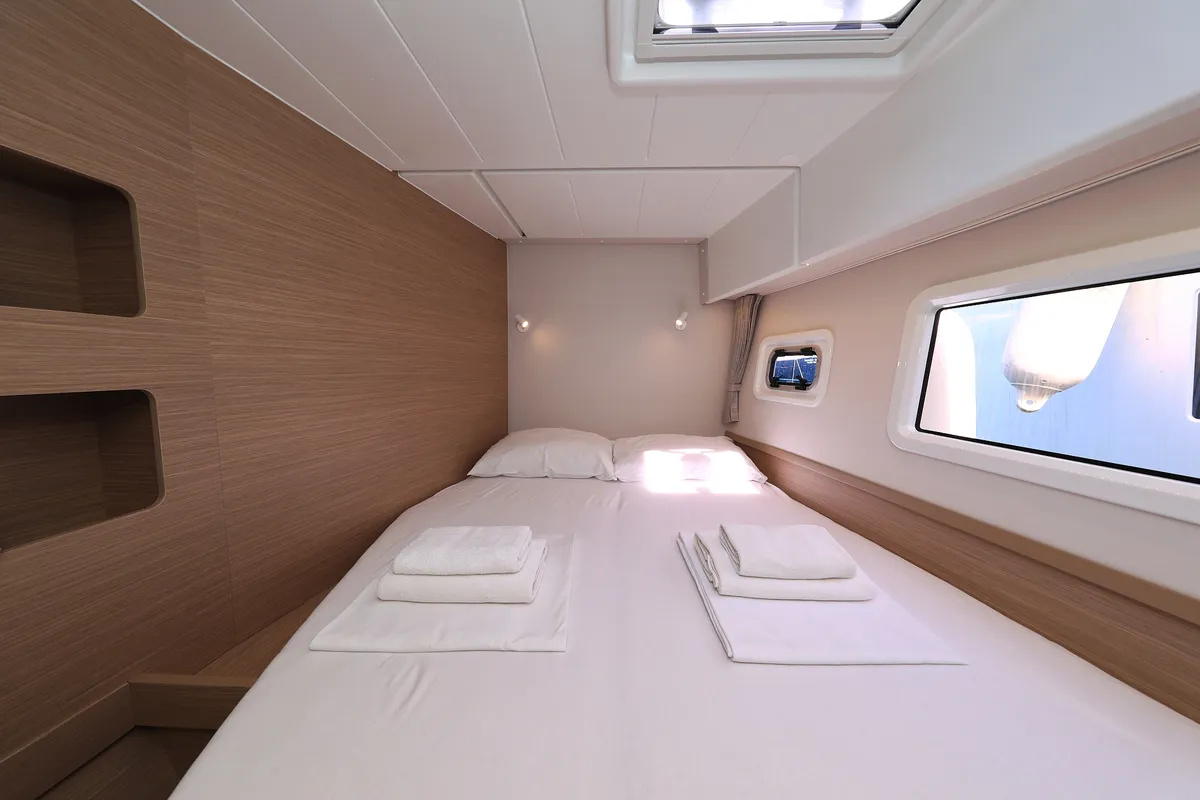 Cabin on Family Time, a Lagoon 42 catamaran at Sukošan, Croatia