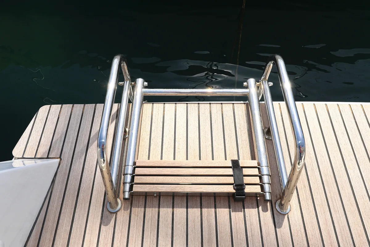 Deck of Family Time, a Lagoon 42 catamaran at Sukošan, Croatia